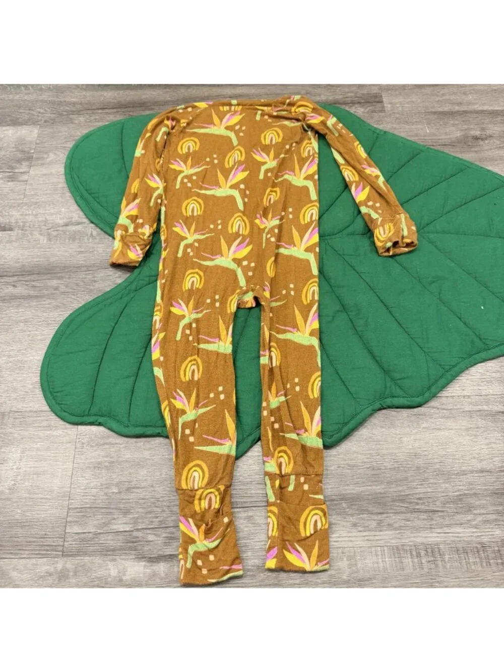 Elli-O Hawaii Bamboo Toddler 2T Brown Bird of Paradise Convertible Coverall